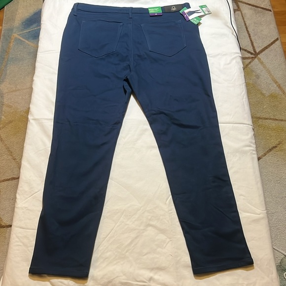 NWT United Colors of Benetton Teal Blue Pants High Rise 5-Pockets sz 14 - Picture 4 of 5